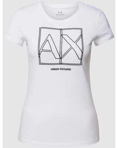 Armani Exchange T-Shirt mit Label-Stitching - Grau