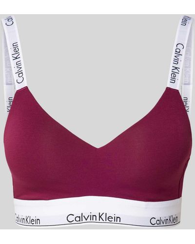 Calvin Klein Bralette mit elastischem Label-Bund - Lila