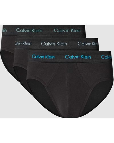 Calvin Klein Slip mit Label-Bund im 3er-Pack - Schwarz