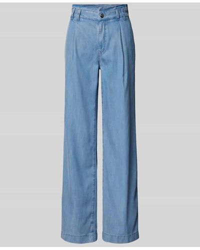 Marc Cain Wide Fit Jeans mit Bundfalten - Blau