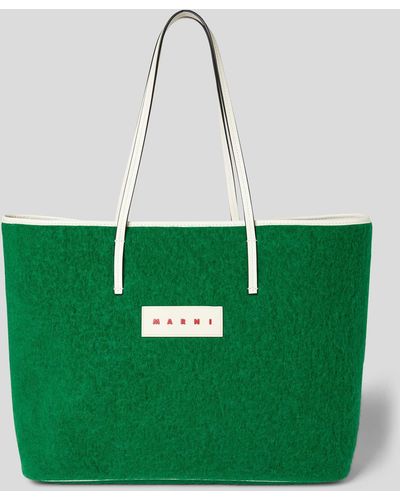 Marni Handtasche mit Label-Patch - Grün