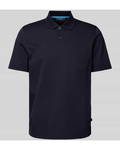 maerz muenchen Regular Fit Poloshirt mit Brusttasche - Blau