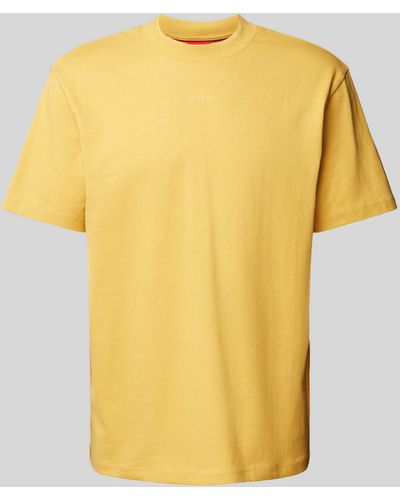 HUGO T-Shirt mit Label-Print Modell 'Dapolino' - Gelb