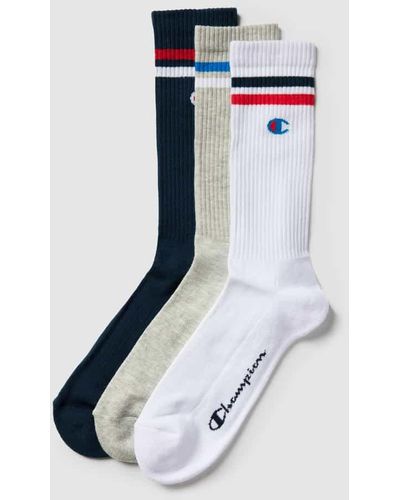 Champion Socken mit Kontraststreifen im 3er-Pack Modell 'Crew Socks' - Blau