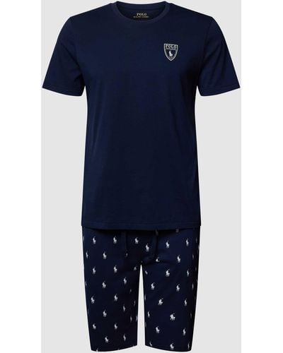 Polo Ralph Lauren Pyjama Met Labeldetails - Blauw