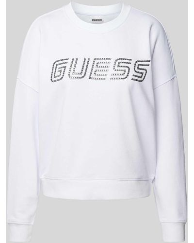Guess Sweatshirt Met Extra Brede Schouders En Labelprint - Grijs