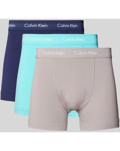 Calvin Klein Trunks mit Logo-Bund im 3er-Pack - Blau