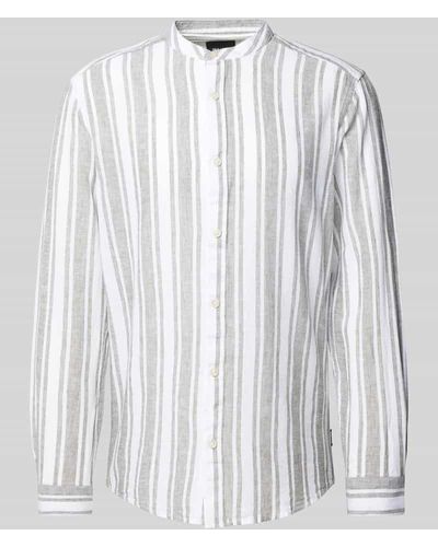 Only & Sons Regular Fit Freizeithemd mit Maokragen Modell 'CAIDEN' - Weiß