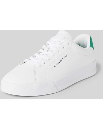 Tommy Hilfiger Sneaker aus Leder mit Label-Detail Modell 'COURT' - Weiß