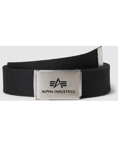 Alpha Industries Gürtel mit Label-Prägung Modell 'Big A' - Schwarz