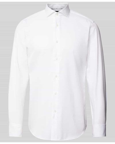 BOSS Slim Fit Business-Hemd mit Haifischkragen Modell 'Hank' - Weiß