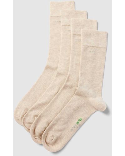 Camano Socken mit Label-Detail im 4er-Pack - Natur