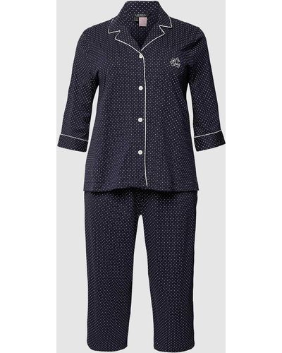 Lauren by Ralph Lauren Pyjama Met All-over Motief - Blauw