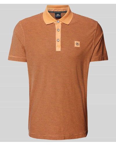Lerros Poloshirt mit Label-Stitching - Orange