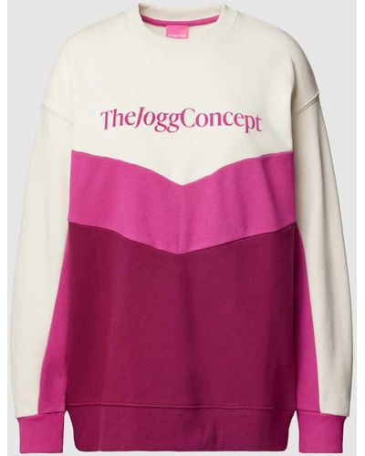 TheJoggConcept Sweatshirt mit Logo-Print Modell 'SAFINE CUT SWEATSHIRT'' - Pink