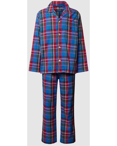 Polo Ralph Lauren Pyjama mit Tartan-Karo - Blau