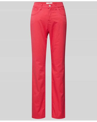 Brax Bootcut Jeans in unifarbenem Design Modell 'STYLE.CAROLA' - Rot