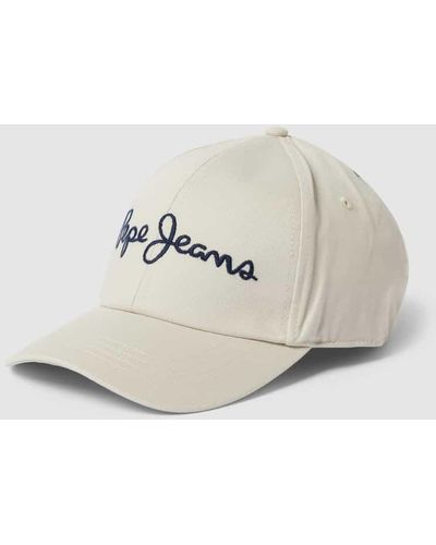 Pepe Jeans Basecap mit Label-Stitching Modell 'WALLY' - Weiß