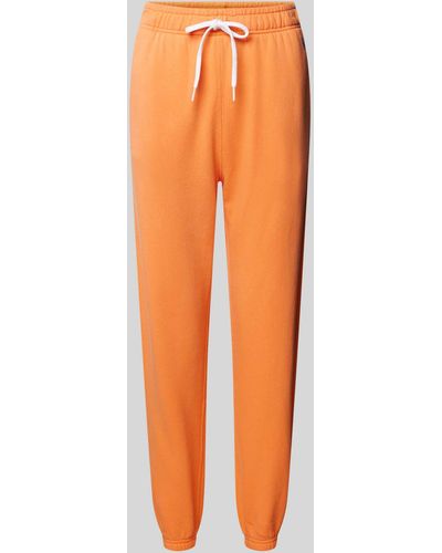 Polo Ralph Lauren Regular Fit Sweatpants Met Logostitching - Oranje