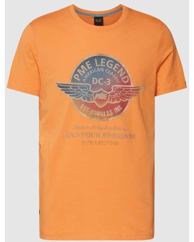 PME LEGEND T-Shirt mit Rundhalsausschnitt - Orange
