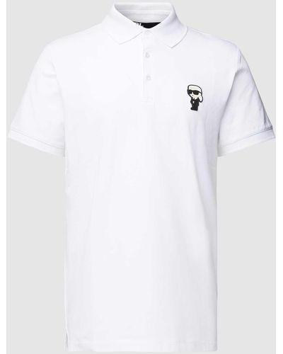 Karl Lagerfeld Poloshirt Met Motiefpatch - Wit