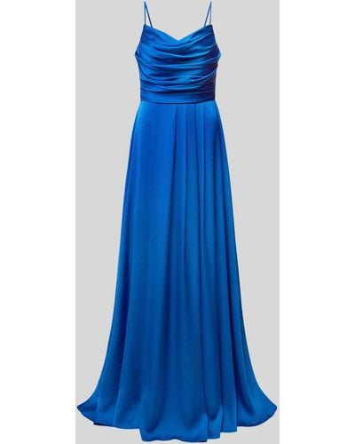 TROYDEN COLLECTION Abendkleid mit Wasserfall-Ausschnitt - Blau