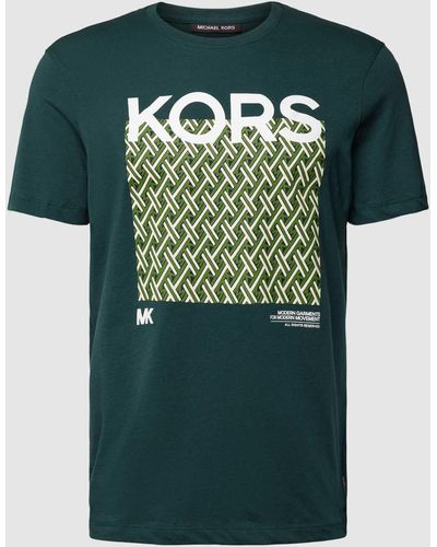 Michael Kors T-shirt Met Motief- En Labelprint - Groen