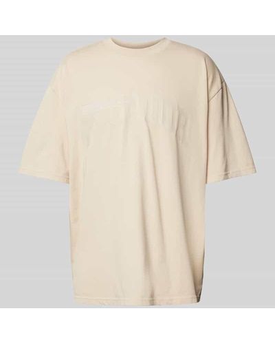 PEGADOR Oversized T-Shirt mit Label-Print Modell 'GILFORD' - Natur