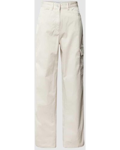 Calvin Klein Stoffhose mit Cargotasche - Weiß