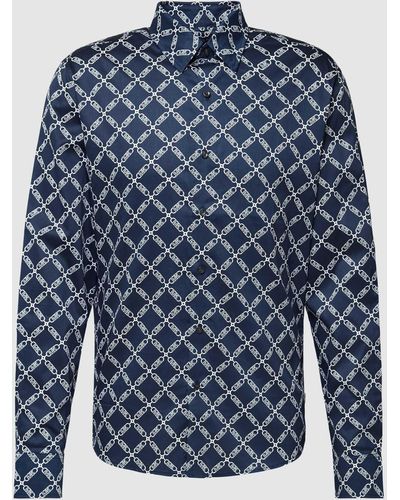 Michael Kors Slim Fit Freizeithemd mit Allover-Muster - Blau