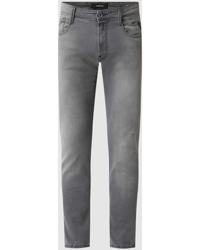 Replay Slim Fit Jeans mit Stretch-Anteil Modell 'Anbass' - Grau