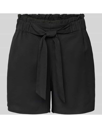 Tom Tailor Shorts aus Lyocell mit Bindegürtel - Schwarz