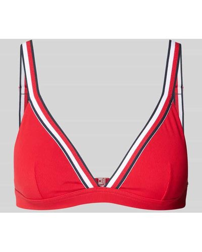 Tommy Hilfiger Bikini-Oberteil mit schmalen Trägern - Rot
