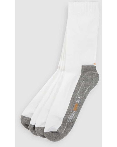 Camano Socken mit Label-Print im 4er-Pack - Weiß