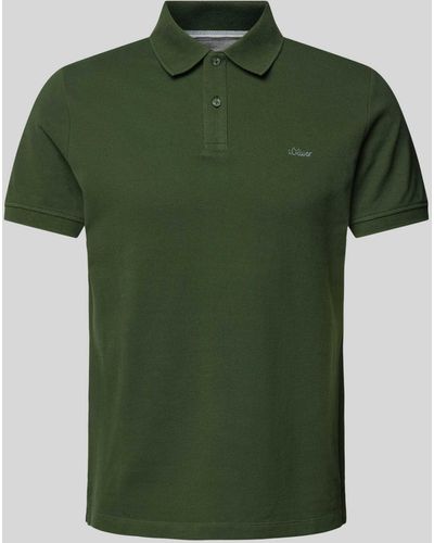 S.oliver Poloshirt Met Labelstitching - Groen