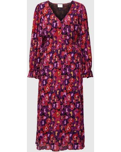 FABIENNE CHAPOT Midi-jurk Met All-over Motief - Rood