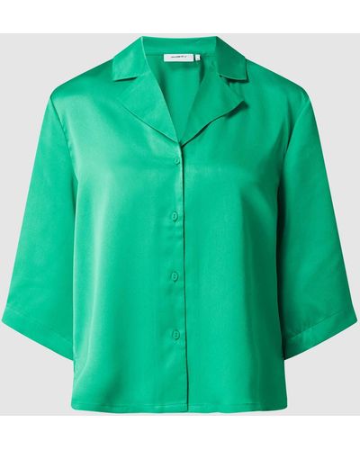 Moves Bluse aus Satin Modell 'Satinna' - Grün