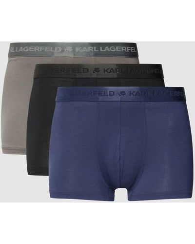 Karl Lagerfeld Boxershort Met Labelprint - Blauw