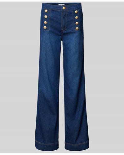 ROSNER Bootcut Jeans mit Zierknöpfen Modell 'AUDREY' - Blau