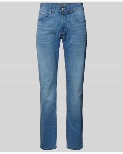 Pierre Cardin Tapered Fit Jeans im 5-Pocket-Design Modell 'Lyon' - Blau