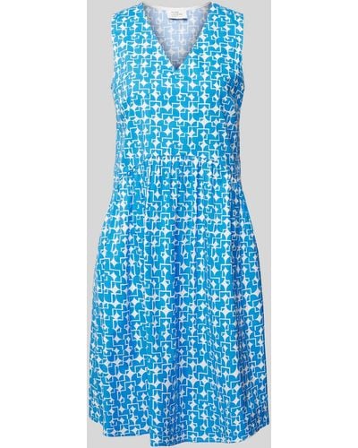 ROBE LÉGÈRE Knielanges Kleid mit grafischem Muster - Blau