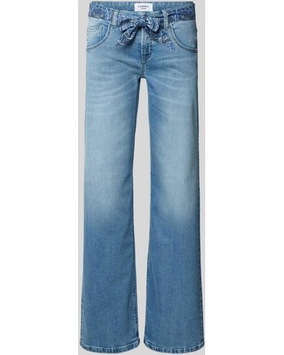 Cambio Wide Leg Jeans Met Strikceintuur - Blauw