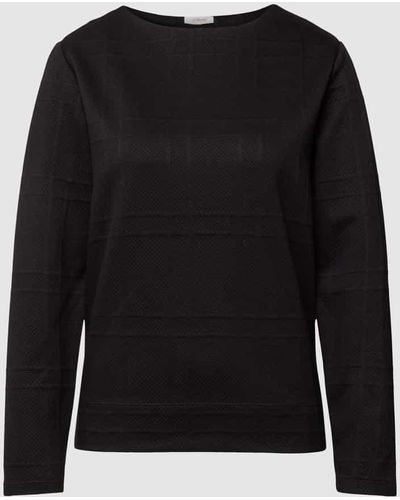 S.oliver Sweatshirt mit Strukturmuster - Schwarz