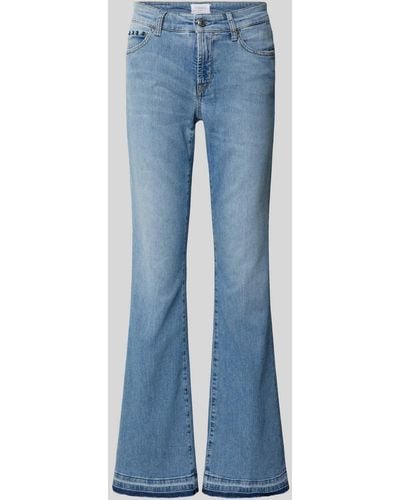 Cambio Flared Jeans mit Ziersteinbesatz Modell 'PARIS' - Blau