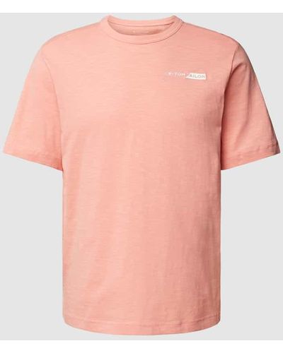 Tom Tailor T-Shirt mit Label-Print - Pink