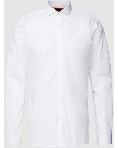 HUGO Business-Hemd mit Knopfleiste Modell 'Erriko' - Weiß