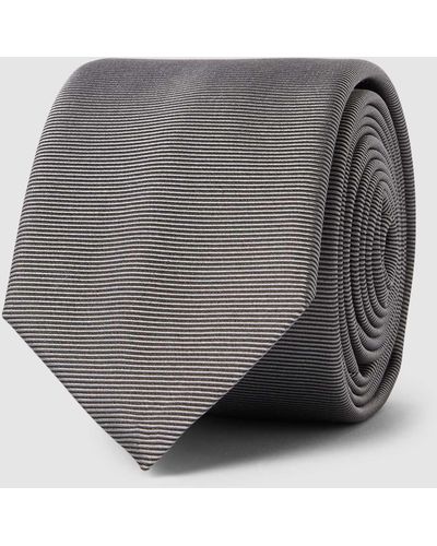 HUGO Krawatte aus Seide mit Streifenmuster - Grau
