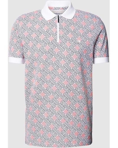 Christian Berg Men Regular Fit Poloshirt Met All-over Labelprint - Meerkleurig