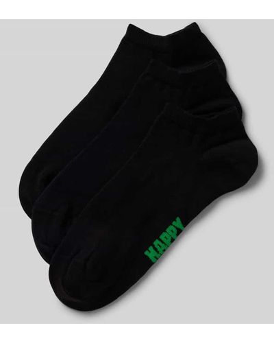 Happy Socks Sneakersocken im unifarbenen Design im 3er-Pack - Schwarz