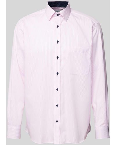 Eterna Comfort Fit Zakelijk Overhemd Met Streepmotief - Roze